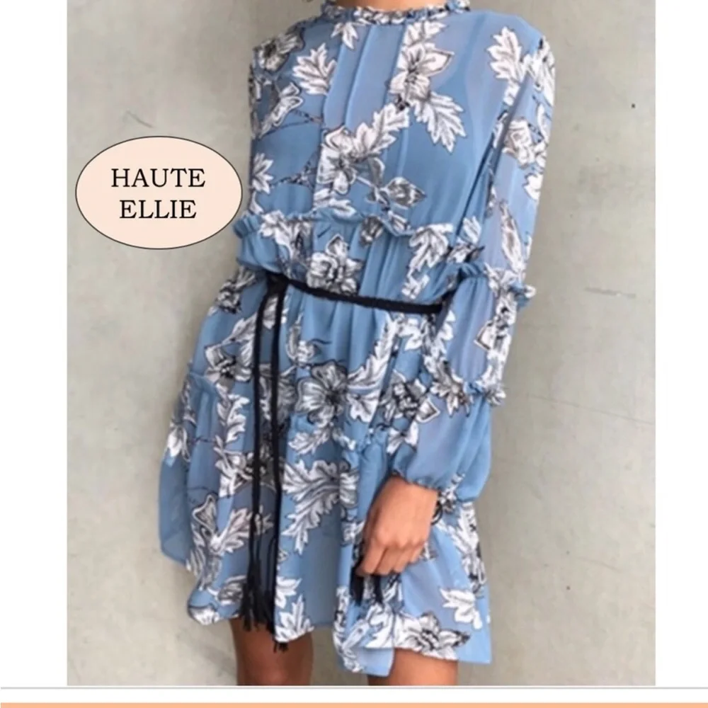 Tassel Arm Tie Lantern Sleeve Dress/Top - Picture 2 of 2